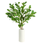 Nearly Natural P1551 21” Salal Artificial Plant in White Planters
