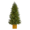 Nearly Natural 6` Manchester Fir Artificial Christmas Tree in Decorative Planter with 350 Clear Warm (Multifunction) LED Lights and 504 Bendable Branches