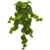 Nearly Natural 6184-S6 25" Artificial Green Real Touch Peperomia Hanging Bush Plant, Set of 6