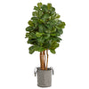 Nearly Natural T2952 5` Fiddle Leaf Artificial Tree in Natural Jute and Cotton Planters
