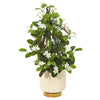 Nearly Natural 9664 26" Artificial Green Stephanotis Plant in White Designer Bowl