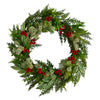 Nearly Natural W1273 24`` Eucalyptus and Berries Artificial Christmas Wreath