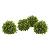 Nearly Natural 4343-S4 11" Artificial Green Eucalyptus Decorative Ball, Set of 4