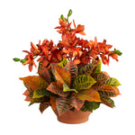 Nearly Natural A1413 21” Artificial Arrangement in Terra Cotta Vases