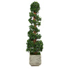 Nearly Natural T2202 70” English Topiary Spiral Artificial Tree in White Planter