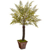 Nearly Natural 9487 6' Artificial Green Fern Plant in Brown Planter