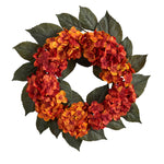 Nearly Natural W1120-OG 20`` Autumn Hydrangea Artificial Wreath