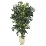 Nearly Natural 80`` Golden Cane Artificial Palm Tree in Decorative Urn