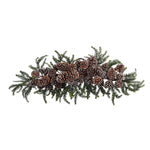 Nearly Natural 4886 28" Artificial Green Iced Pine Cone Swag