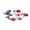 Nearly Natural 7075 39`` Patriotic Metal Fishes Wall Art Decor