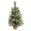 Nearly Natural T3326 2’  Christmas Tree with 35 LED Lights in Burlap Base