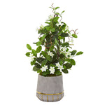 Nearly Natural 9666 26" Artificial Green Stephanotis Plant in Stoneware Planter