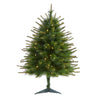Nearly Natural 3` New England Pine Artificial Christmas Tree with 50 Clear Lights and 117 Bendable Branches
