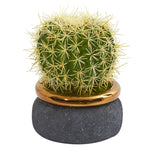 Nearly Natural 8723 10" Artificial Green Cactus Plant in Designer Bowl
