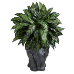 Nearly Natural P1600 33” Silver King Artificial Plant in Black Elephant Shaped Planters
