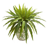 Nearly Natural 8970 24" Artificial Green Asplenium Plant in Floral Vase