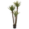 Nearly Natural 9179 5' Artificial Green Yucca Tree in Black Pot