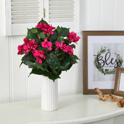 Nearly Natural P1550 Bougainvillea Artificial Plant in White Planters