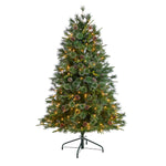 Nearly Natural T3042 4’ Snowed Christmas Tree with 200 Lights and 588 Bendable Branches