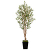 Nearly Natural T2454 6.5’ Olive Artificial Tree in Black Metal Planter