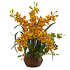 Nearly Natural Cymbidium Orchid Artificial Arrangement in Planter