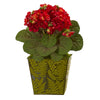 Nearly Natural 8930 13" Artificial Violet Plant in Green Planter