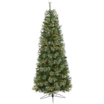 Nearly Natural 6.5` Cashmere Slim Artificial Christmas Tree with 350 Warm White Lights and 660 Bendable Branches