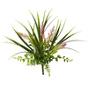 Nearly Natural 6154-S12 11" Artificial Green Grass & Fern Plant, Set of 12