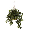 Nearly Natural 6736 24" Artificial Green Philo Hanging Basket