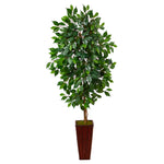 Nearly Natural T2568 5` Ficus Artificial Tree in Bamboo Planter