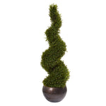 Nearly Natural 9849 49" Artificial Green Rosemary Spiral Topiary Tree in Bowl (Indoor/Outdoor)