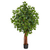 Nearly Natural 4.5` Super Deluxe Ficus Artificial Tree with Natural Trunk