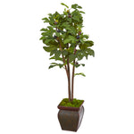 Nearly Natural 9687 49" Artificial Green Fig Tree in Decorative Planter