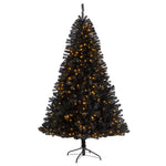 Nearly Natural T3307 7’ Black Artificial Christmas Tree with 500 Lights and 1428 Tips