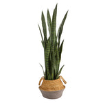 Nearly Natural P1762 46``  Artificial Plant in Handmade Cotton & Jute Gray Woven Planters
