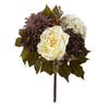 Nearly Natural 16`` Peony, Hydrangea and Dahlia Artificial Flower Bouquet (Set of 2)