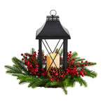 Nearly Natural A1863 16`` Lantern With LED Candle Artificial Table Arrangement