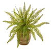 Nearly Natural 10``Fern Artificial Plant in Ceramic Planter