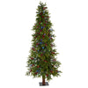 Nearly Natural 6` Victoria Fir Artificial Christmas Tree with 250 Multi-Color (Multifunction) LED Lights, Berries and 415 Bendable Branches