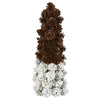 Nearly Natural 4182 18" Artificial White & Brown Snowed Pine Cone Tree