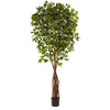 Nearly Natural 5453 7.5' Artificial Green Super Deluxe Ficus Tree