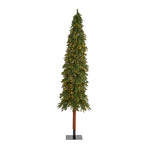 Nearly Natural 8`Grand Alpine Artificial Christmas Tree with 500 Clear Lights and 1051 Bendable Branches on Natural Trunk