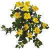 Nearly Natural 6171-S2 24" Artificial Green & Yellow Hibiscus Hanging Plant, Set of 2