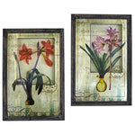 Nearly Natural 7015-S2 24" Framed French Floral Art Prints, Set of 2