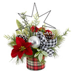 Nearly Natural A1849 17``,Greenery and Pinecones Christmas Artificial Arrangement