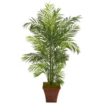 Nearly Natural 9831 5' Artificial Green Areca Palm Tree in Brown Planter, UV Resistant (Indoor/Outdoor)