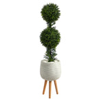 Nearly Natural T2615 4` Artificial Tree in White Planter with Stand