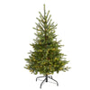 Nearly Natural 4` North Carolina Spruce Artificial Christmas Tree with 100 Clear Lights and 207 Bendable Branches