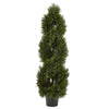 Nearly Natural 5482 Artificial Green Double Pond Cypress Spiral Topiary, UV Resistant (Indoor/Outdoor)