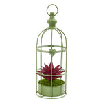 Nearly Natural 8465 15" Artificial Red Succulent Plant in Decorative Cage